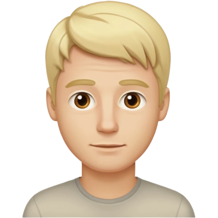 photorealistic emoji style portrait of a 29-year-old blonde man, neutral background emoji