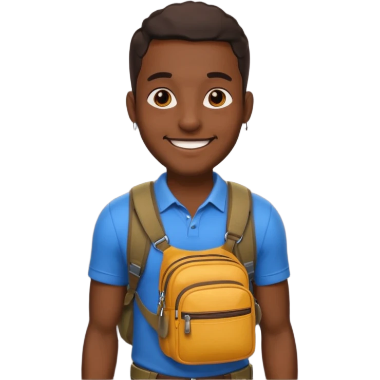 black man with waist bags emoji