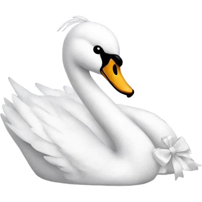 Swan with bows emoji