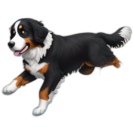 bernese mountain dog surfing under snow emoji
