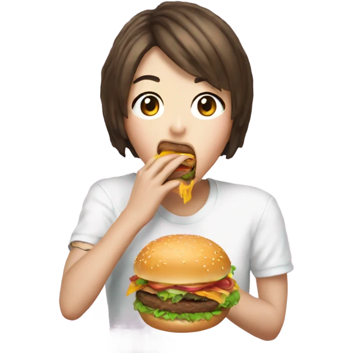 Kpop singer eating hamburger emoji