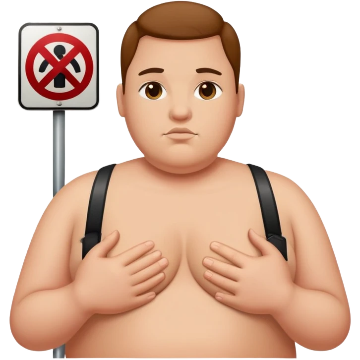 Persona gorda con el simbolo de prohibido  emoji