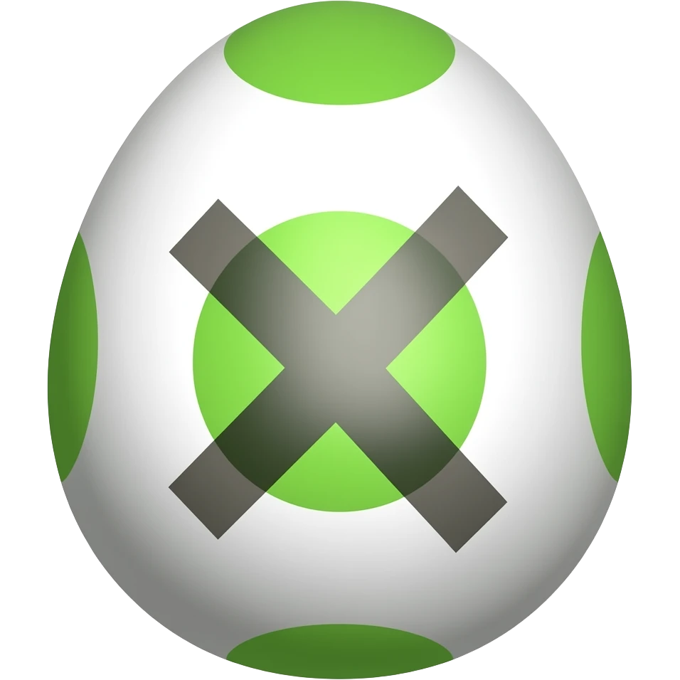 yoshi egg cross mark (X) emoji