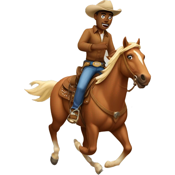 cowboy on running horse emoji