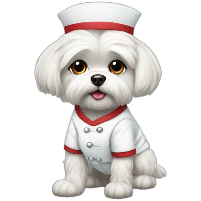 Maltese Shitzu in nurse outfit emoji