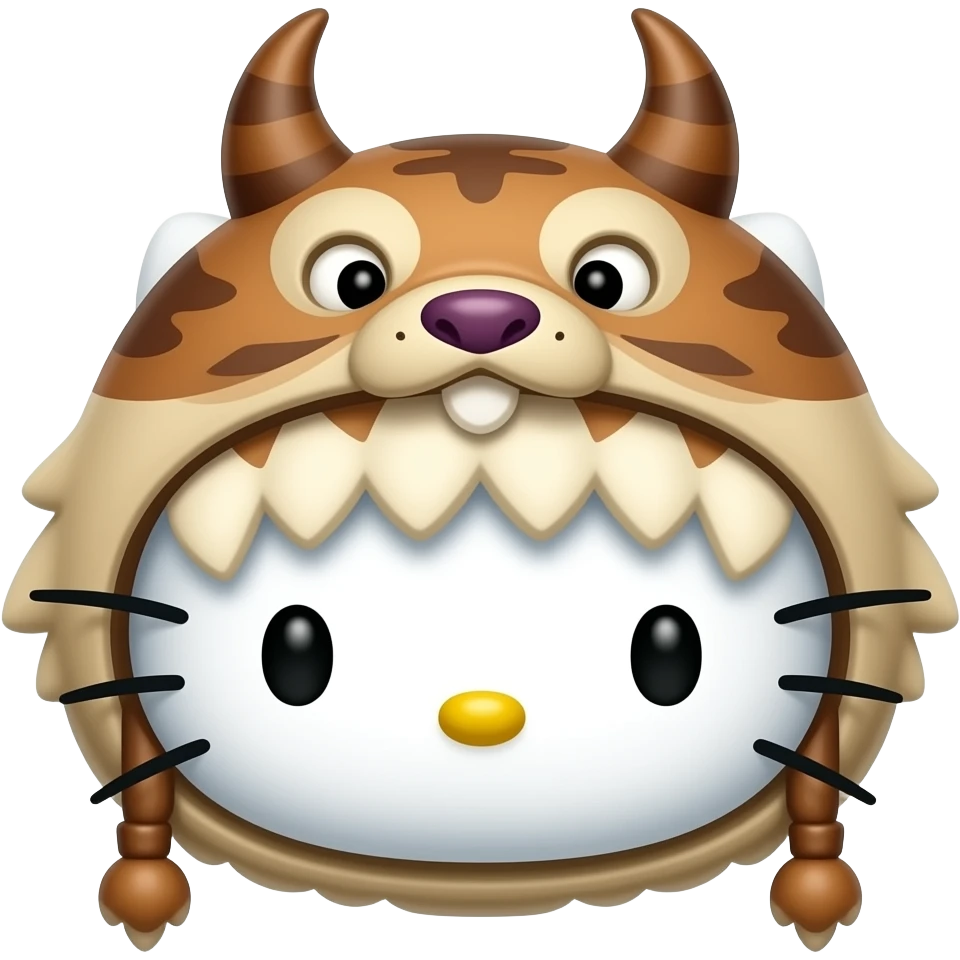 hello kitty disfrazado del sombrero loco emoji