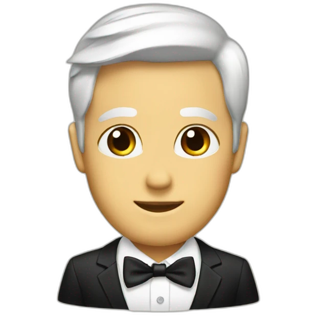 white tie and black suit emoji
