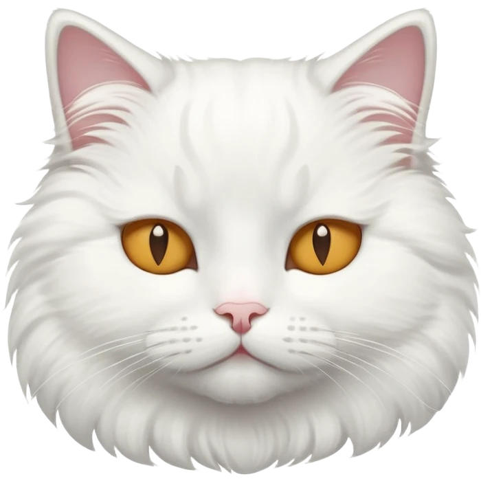 A white cat sitting with eyes closed emoji