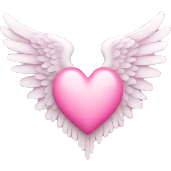 heart with wings in white pink color emoji