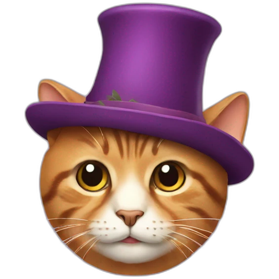 A cat with a funny hat emoji