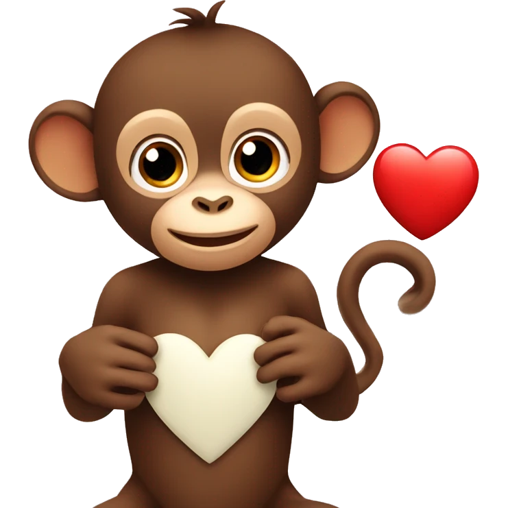 a cute monkey with a heart emoji
