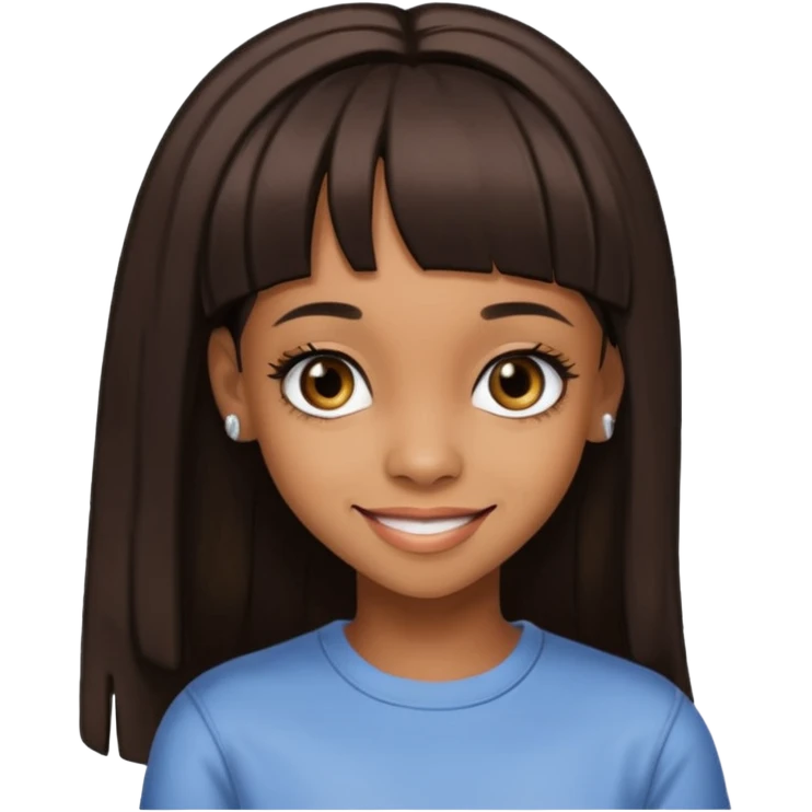 Lisa Left Eye Lopes with dark brown long hair emoji