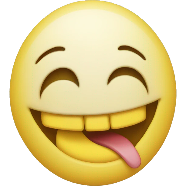 Smiling emoji with a yellow bone in its mouth  emoji