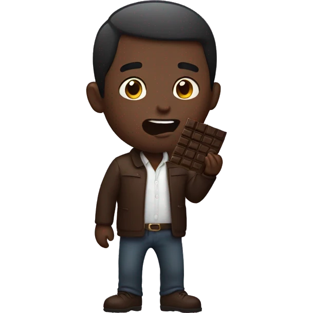  man eating dark chocolate emoji