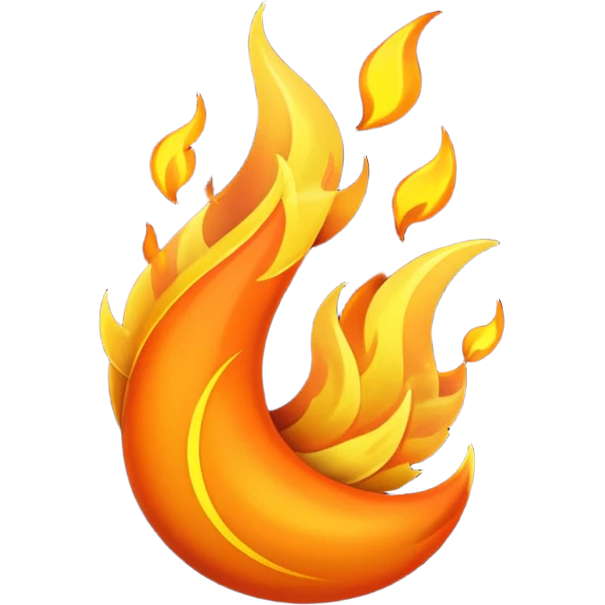 Asme fuego soplando por el viento emoji