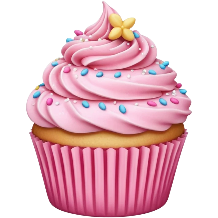 Cupcake with pink icing emoji