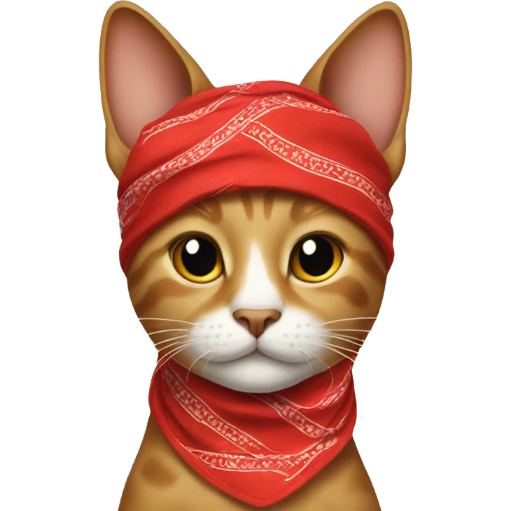 Cat with red bandana emoji