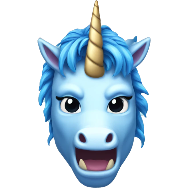 unicorn blue evil emoji
