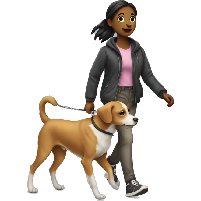 girl walking dog emoji