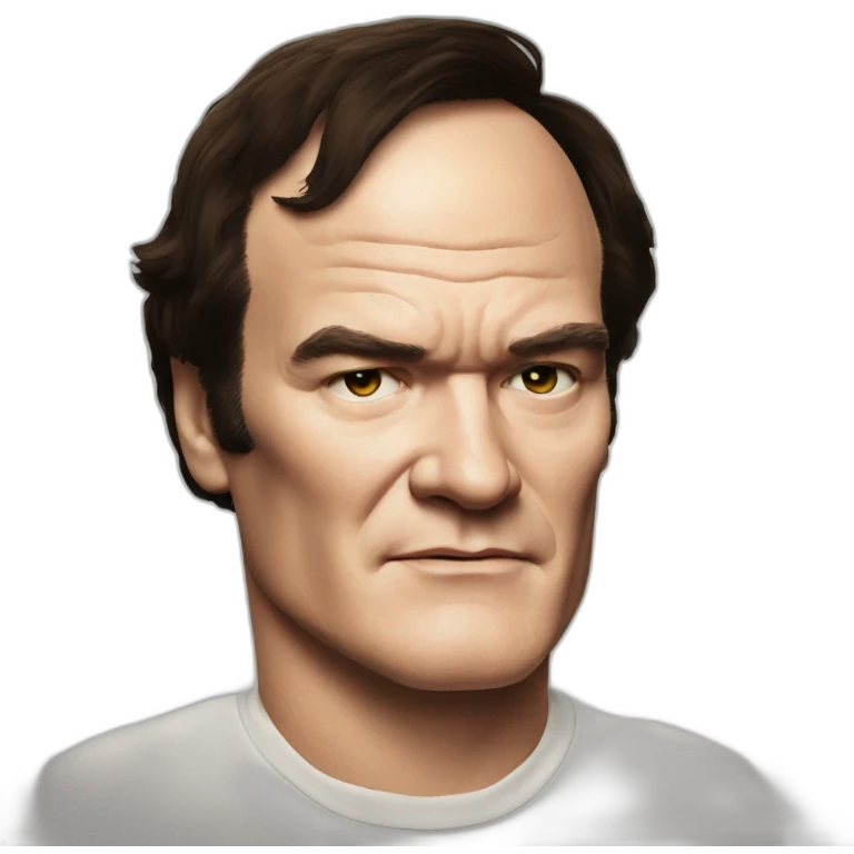 Quentin Tarantino without smile emoji