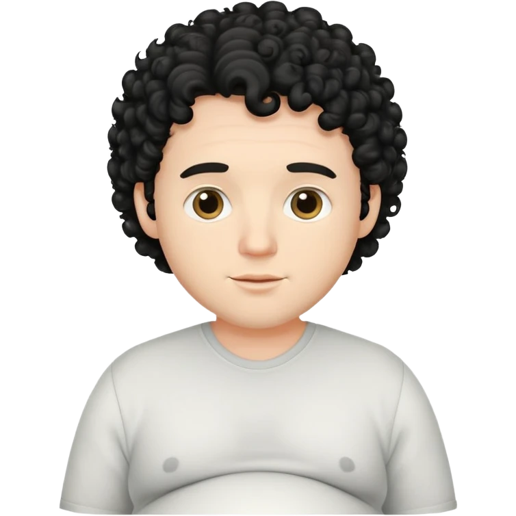 Pregnant white man with black curly hair emoji