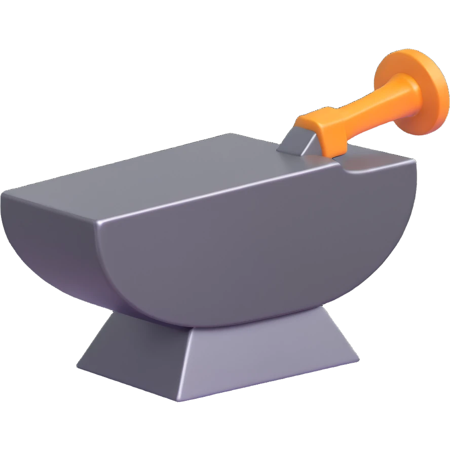 anvil, 3D style, metallic texture emoji