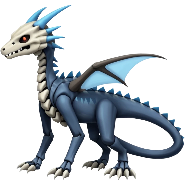 Skeletal Salandit-Marowak-Dialga-Duskull-Electrike-Fakémon-hybrid-creature (full body)  emoji