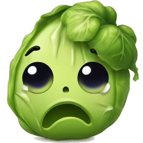 brussels sprout crying tears emoji