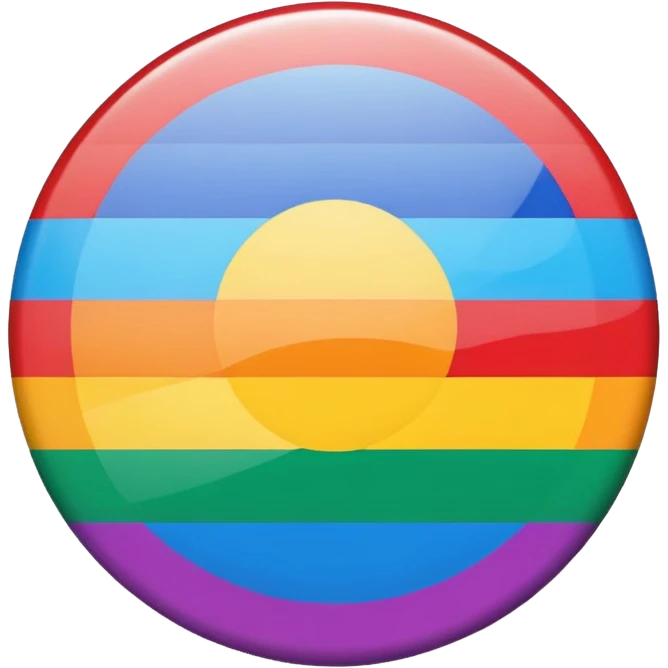 rainbow pride flag as circular badge emoji