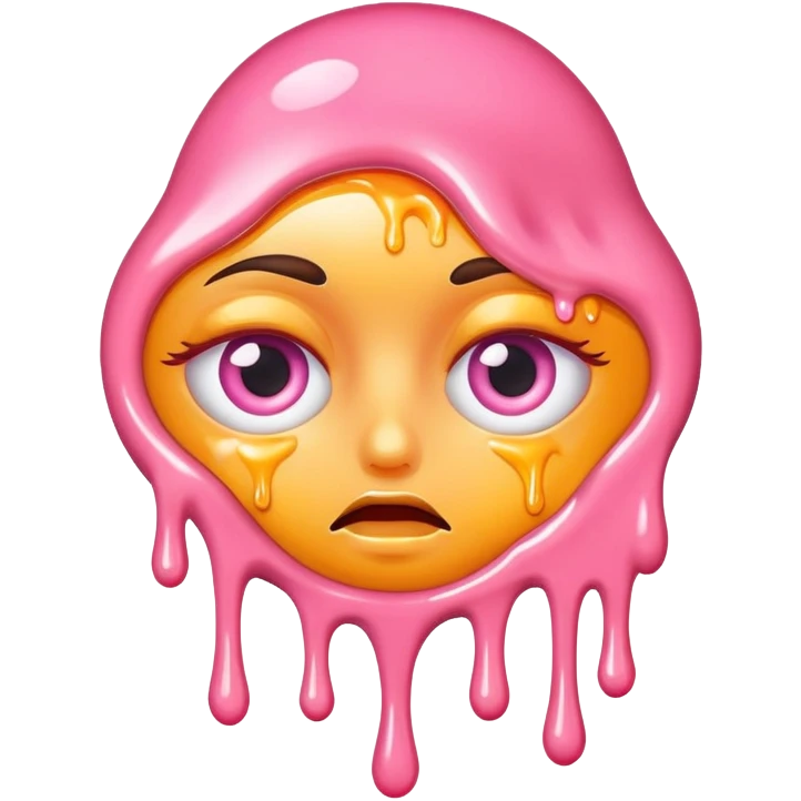melted pink dripping sauce eye emoji