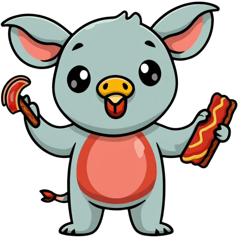 hungry Stitch with bacon emoji