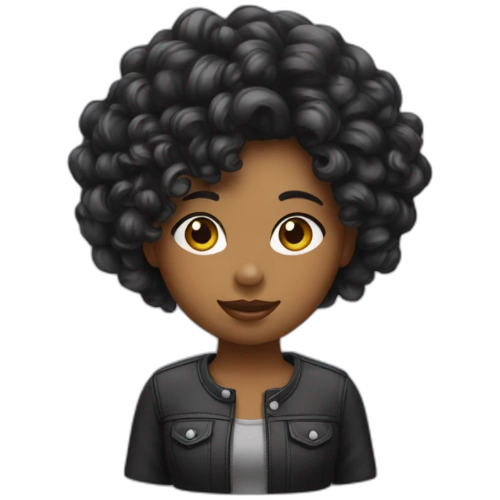 Fille cheveux noir avec nounours emoji