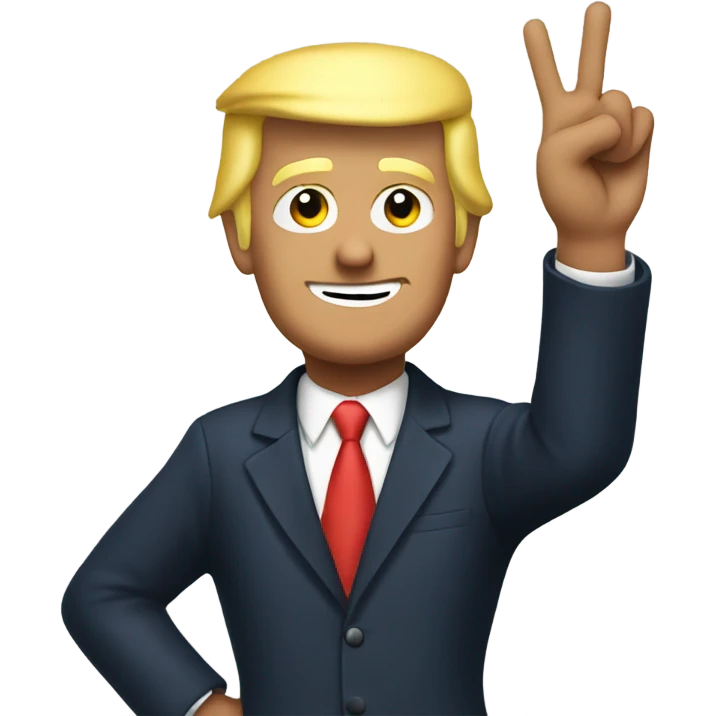 Trump making a peace sign  emoji