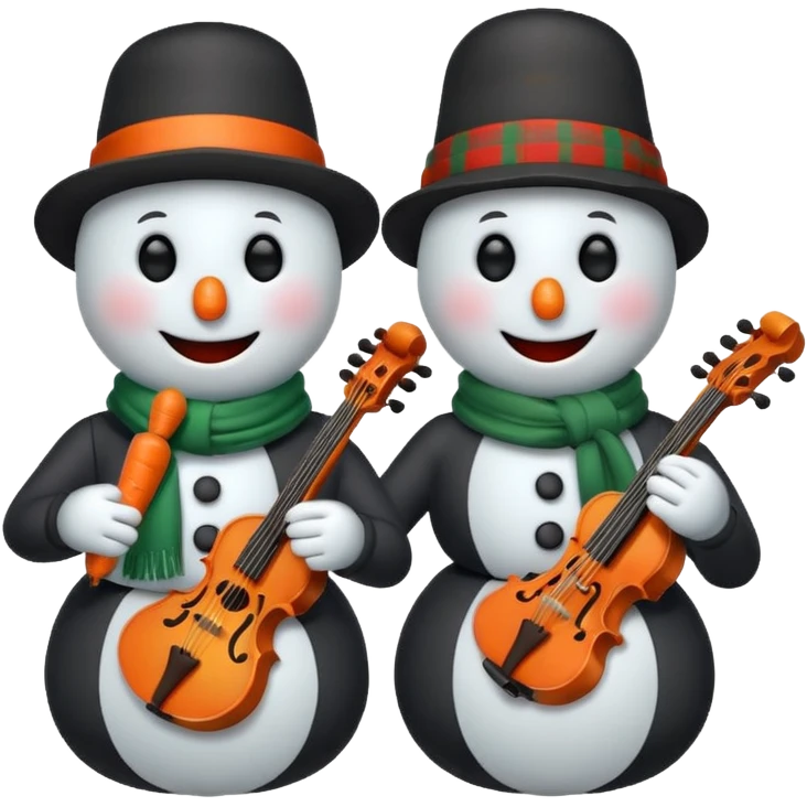 Snowmen with Musical Instruments emoji