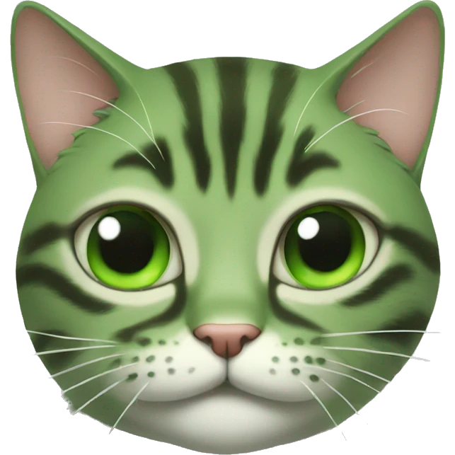 upside down green cat emoji