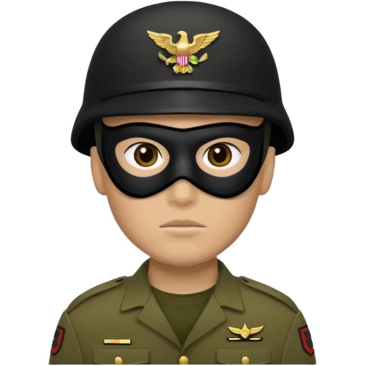 soldier with black masks without cap emoji