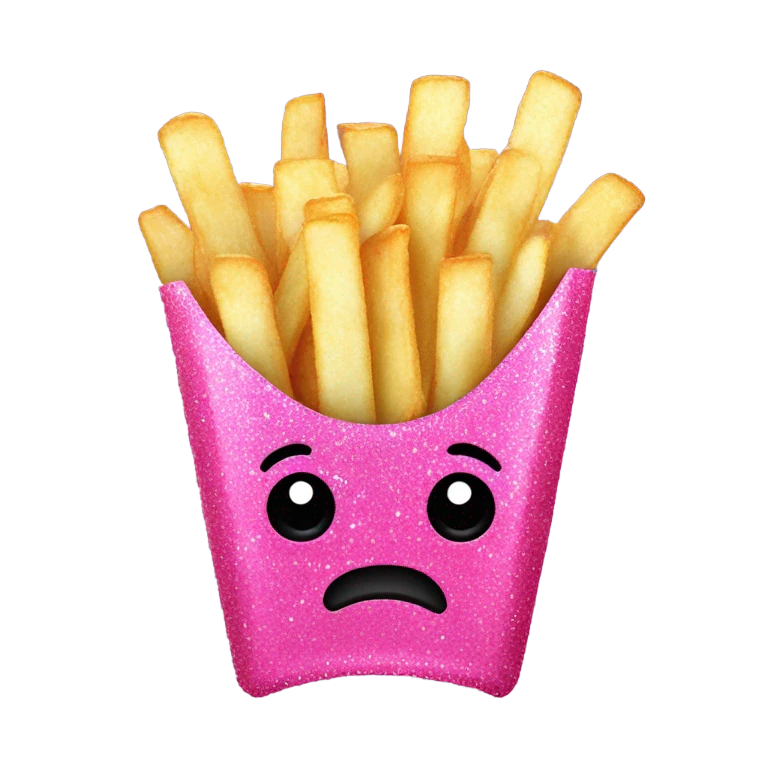 Pink hot chips with glitter  emoji