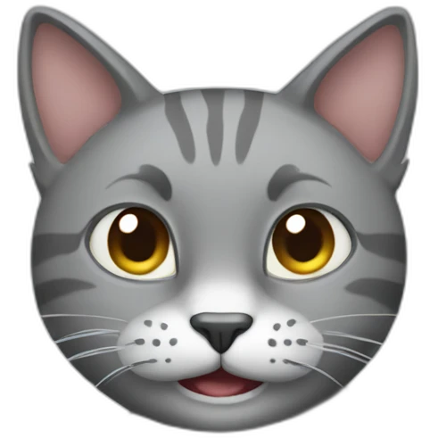 A grey cat throwing up emoji