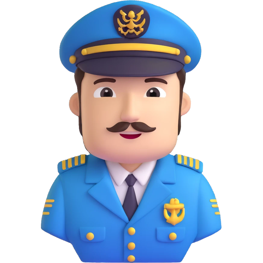 man wearing a captain hat emoji
