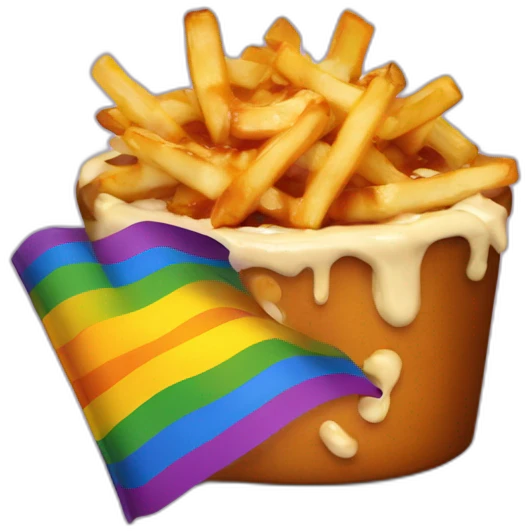 poutine+flag LGBT emoji