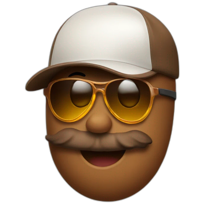 Happy Poop in sport sunglasses and sport cap emoji