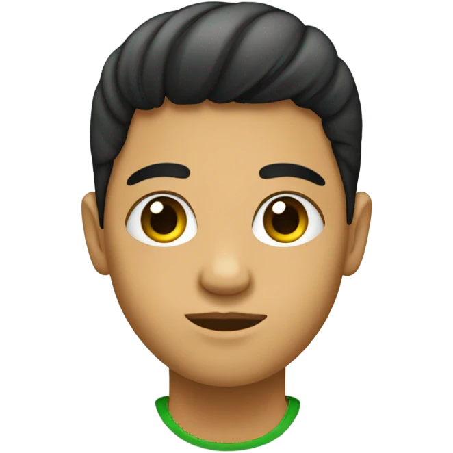Haz un emoji de una adolescente con ojos verdes y cabello negro com flequillo  emoji