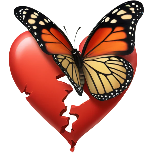 broken heart with butterfly emoji