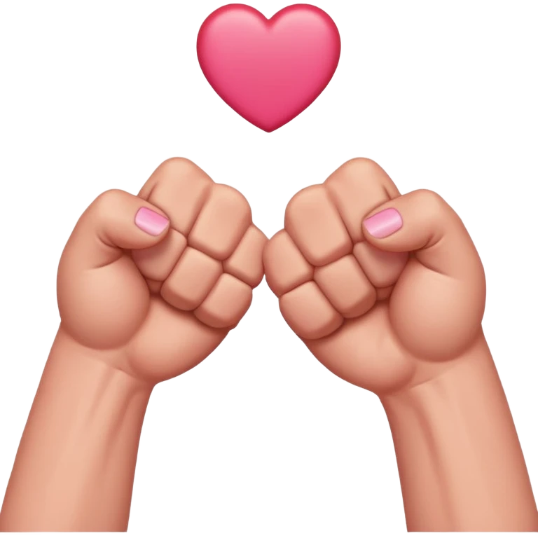fist bump, big fist and small fist, with a happy heart as background emoji