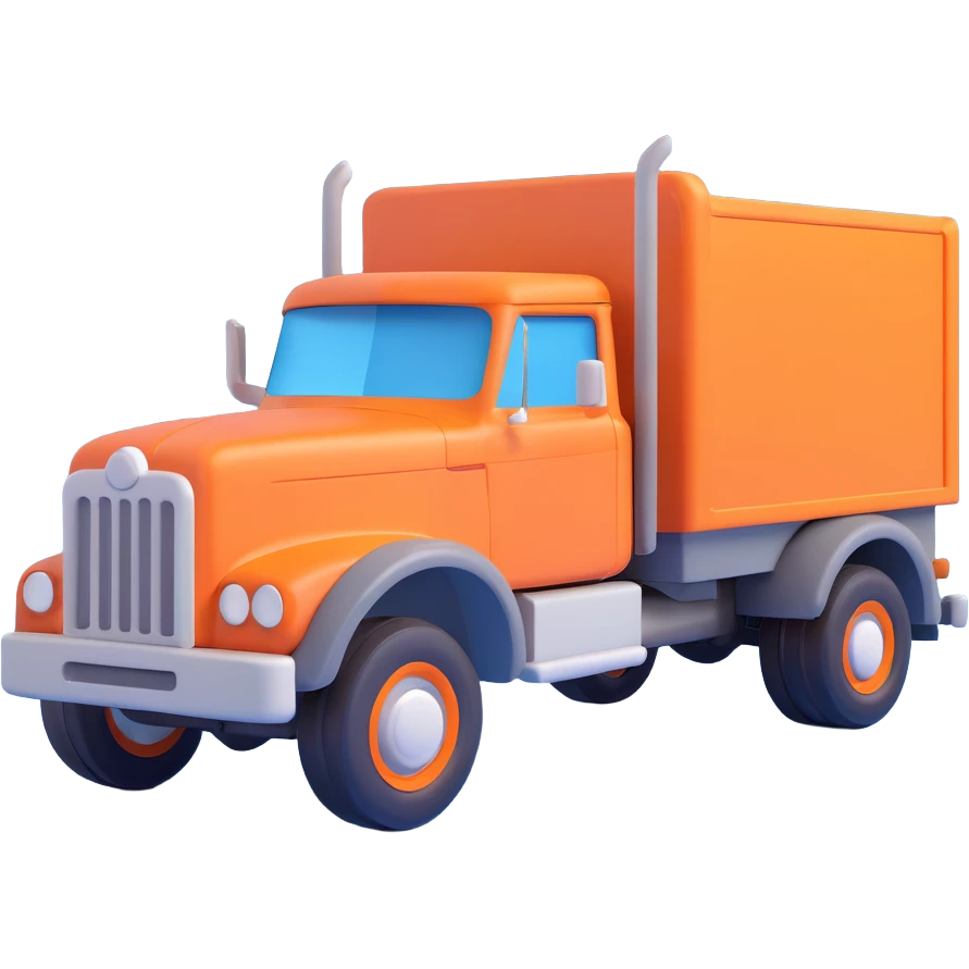 orange and gray truck emoji