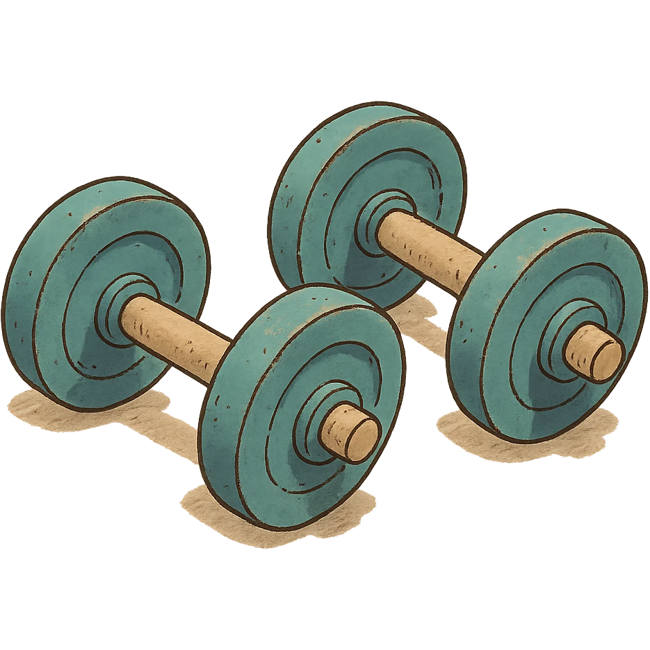 ghibli style dumbbells emoji