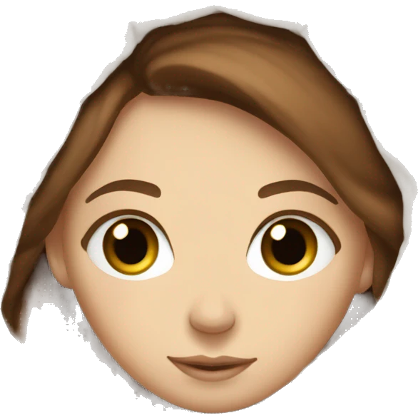 White girl with brown hair cozy with a blanket emoji