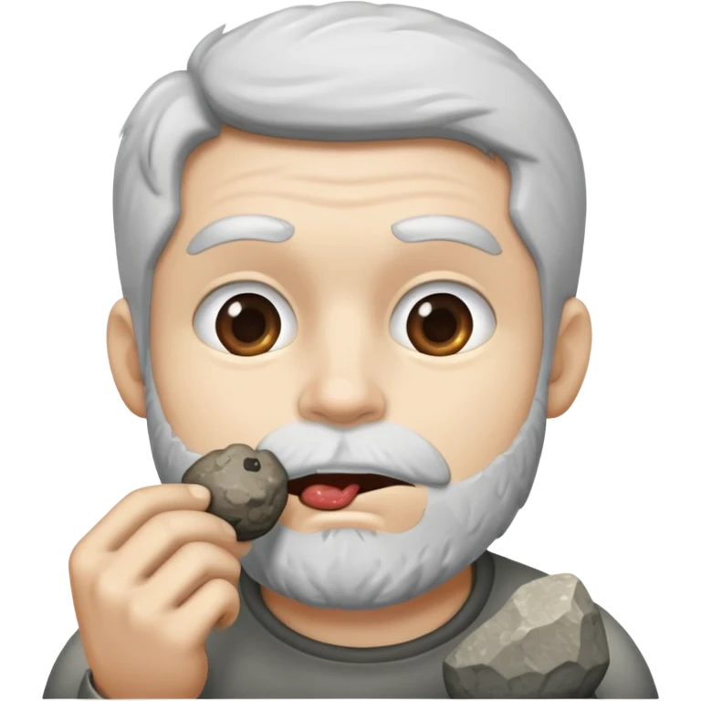 man eating a rock emoji