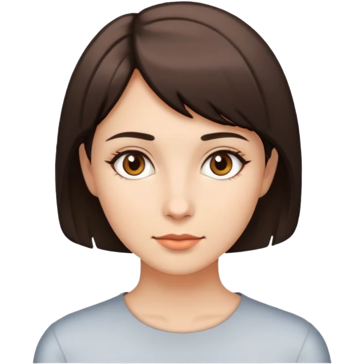 Short hairs brown eyes whileatish complexion female  emoji