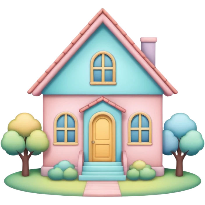 Colorful cute Pastel house   emoji